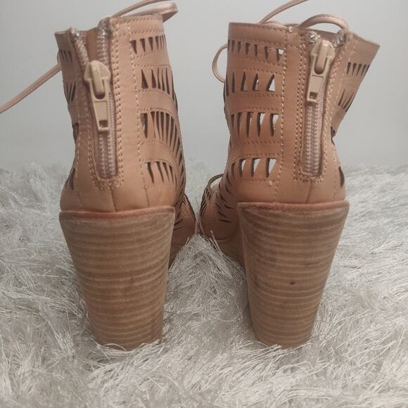 Tan Vintage Y2K peep toe Jeffrey Cambell wedge sz 6 - Picture 7 of 7